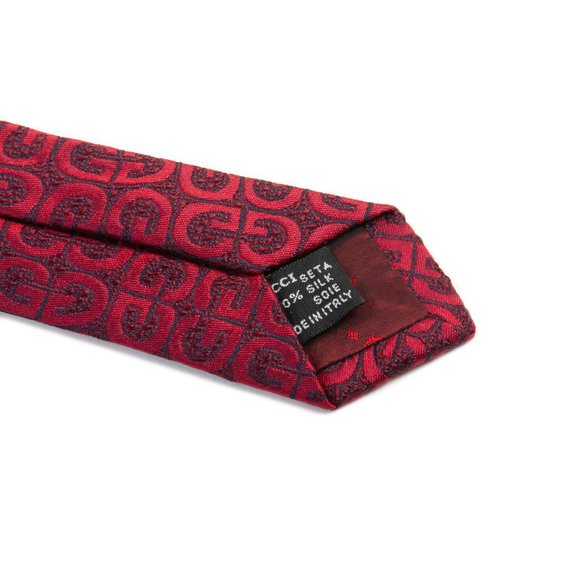 Gucci Deep Red Geometric Tie - Picture 3 of 3